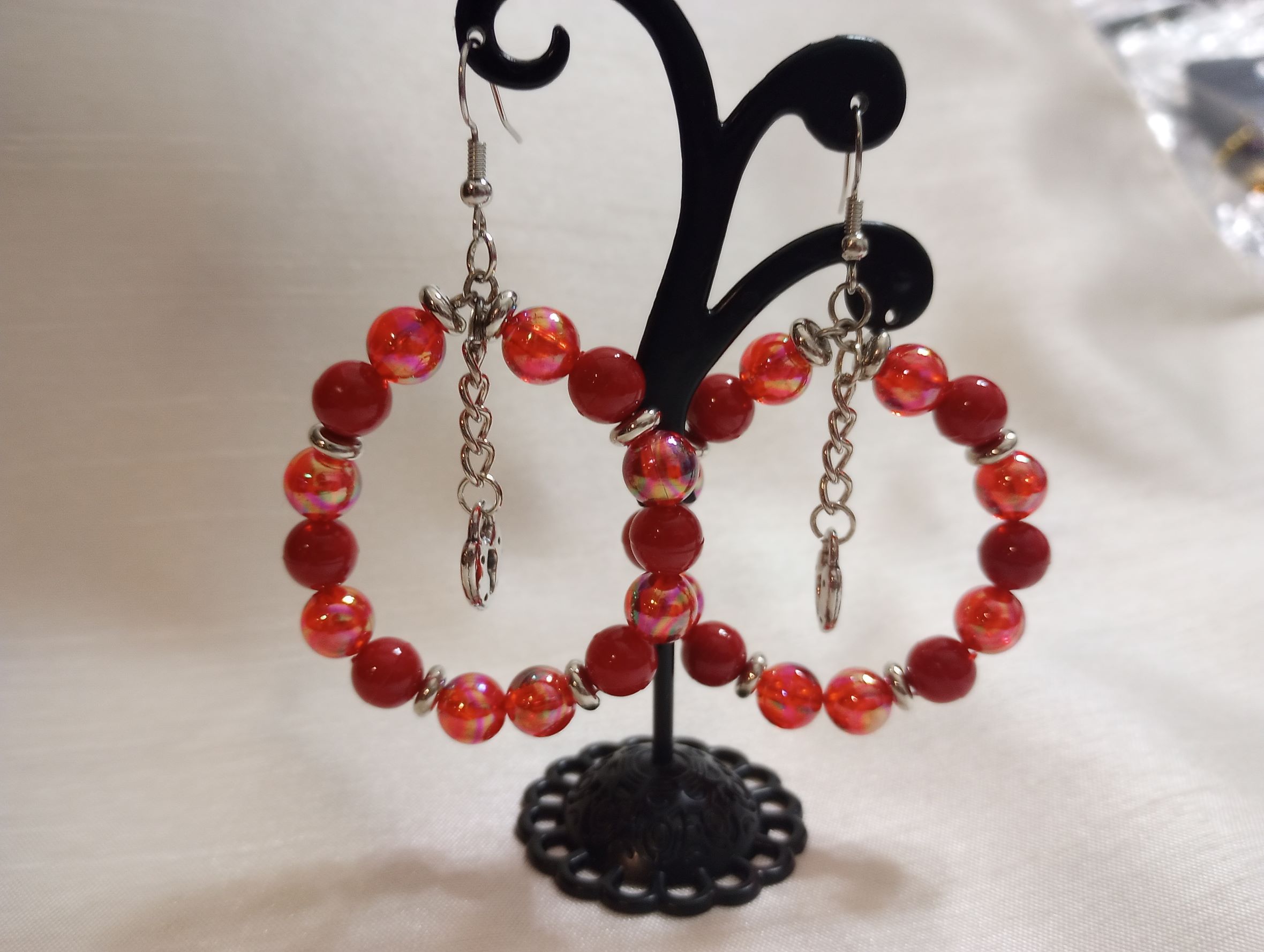 A – Red Bulb Earrings