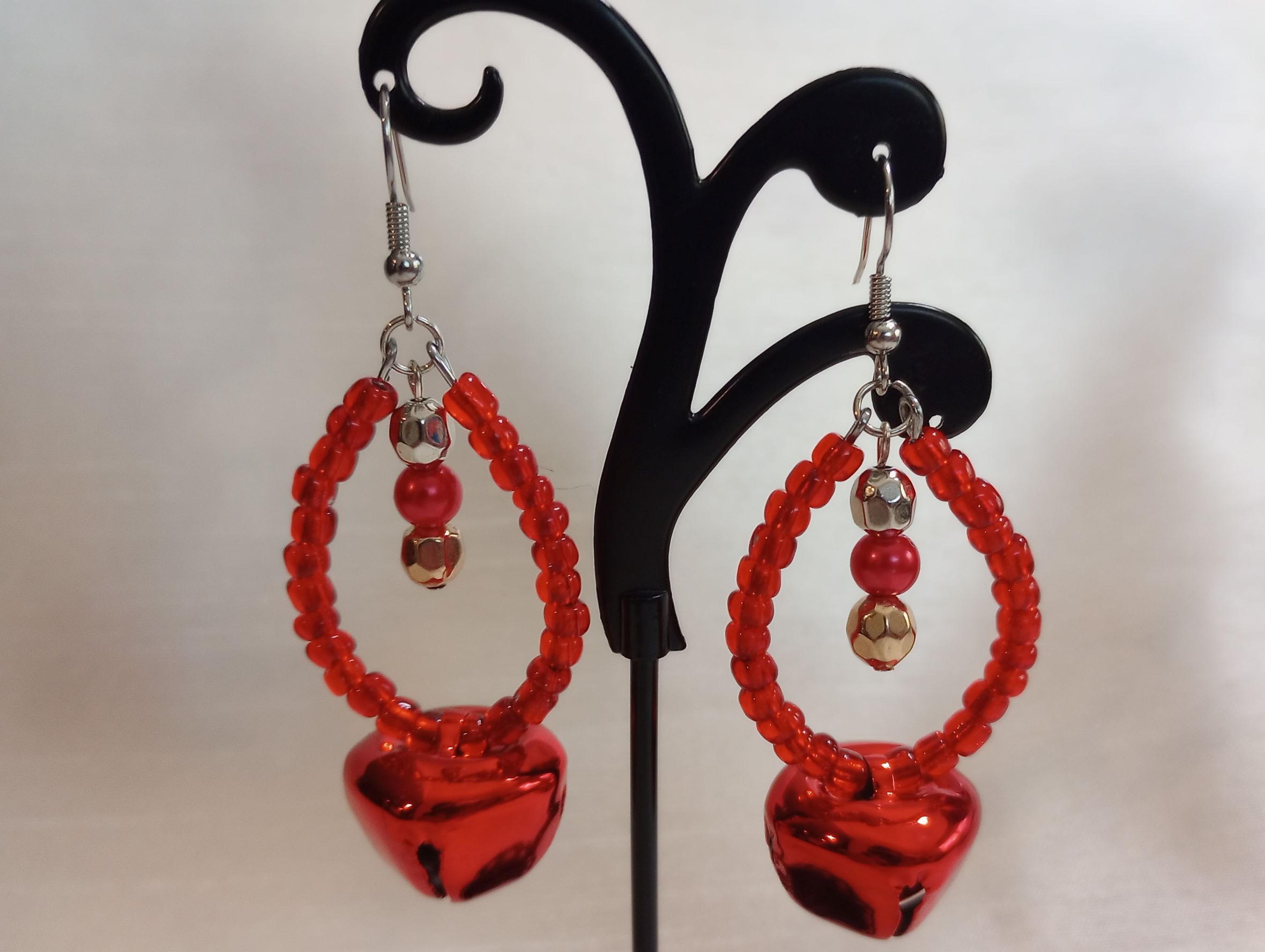 A – Red Jingle Bell Earrings