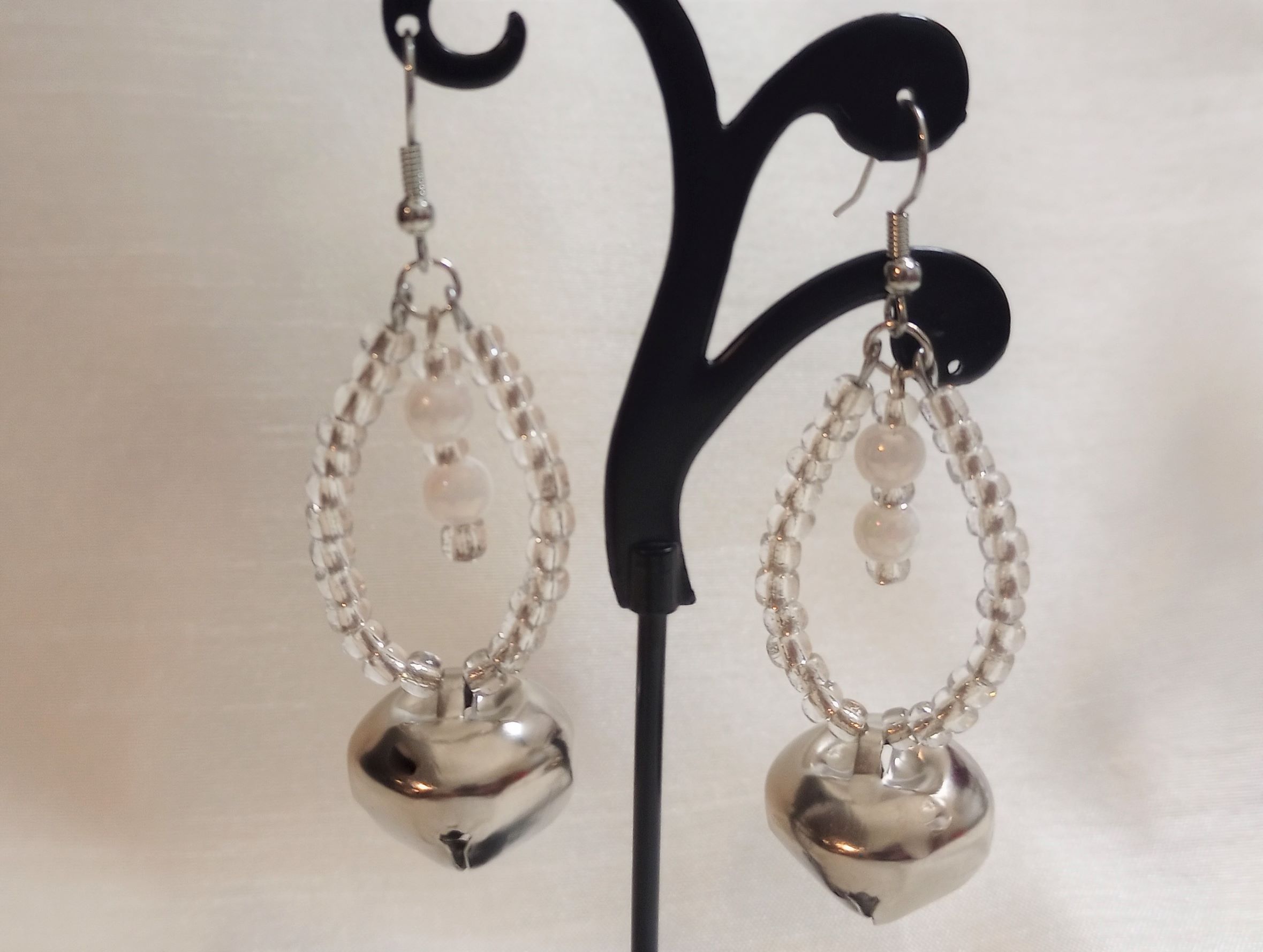 A – Silver Jingle Bell Earrings