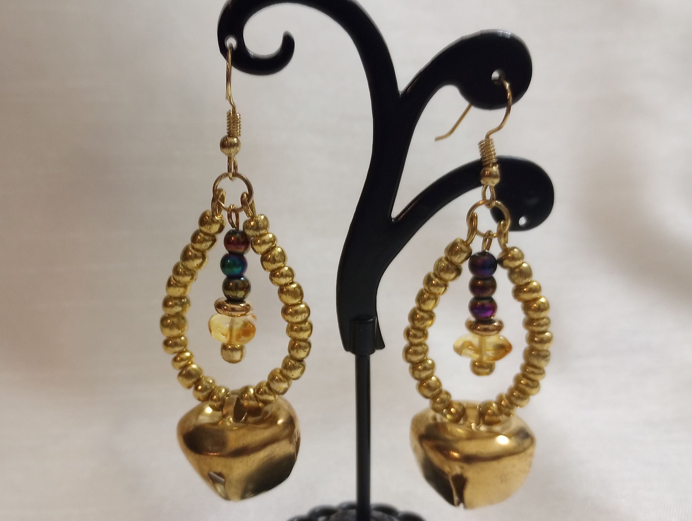 A – Gold Jingle Bell Earrings