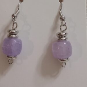 A - Lavender Bucket Beadstone Earrings