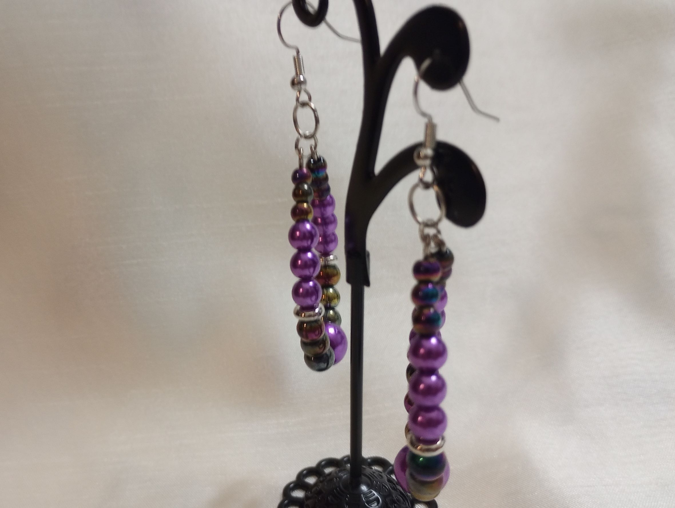 A – Oval Purple Earrings