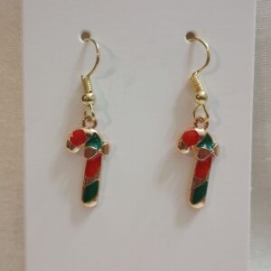 A - Red & Green Candy Cane Earrings