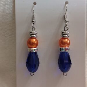 A - Orange & Dark Blue Earrings