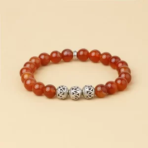 B - Red Agate Stone Bracelet