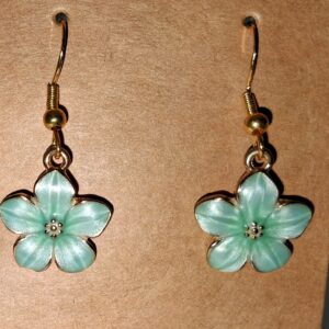 A - Aqua Plumeria Earrings