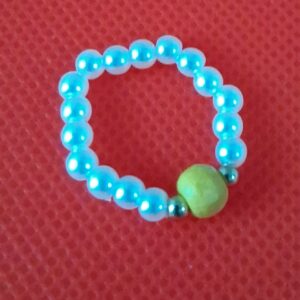D - Green Beaded Ring