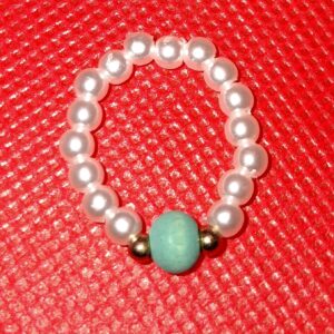 D - Aqua Beaded Ring