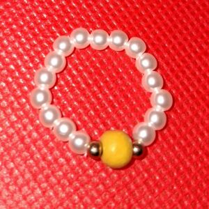 D - Yellow Beaded Ring