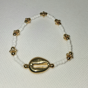 B – Puka Shell Pearl Bead Bracelet