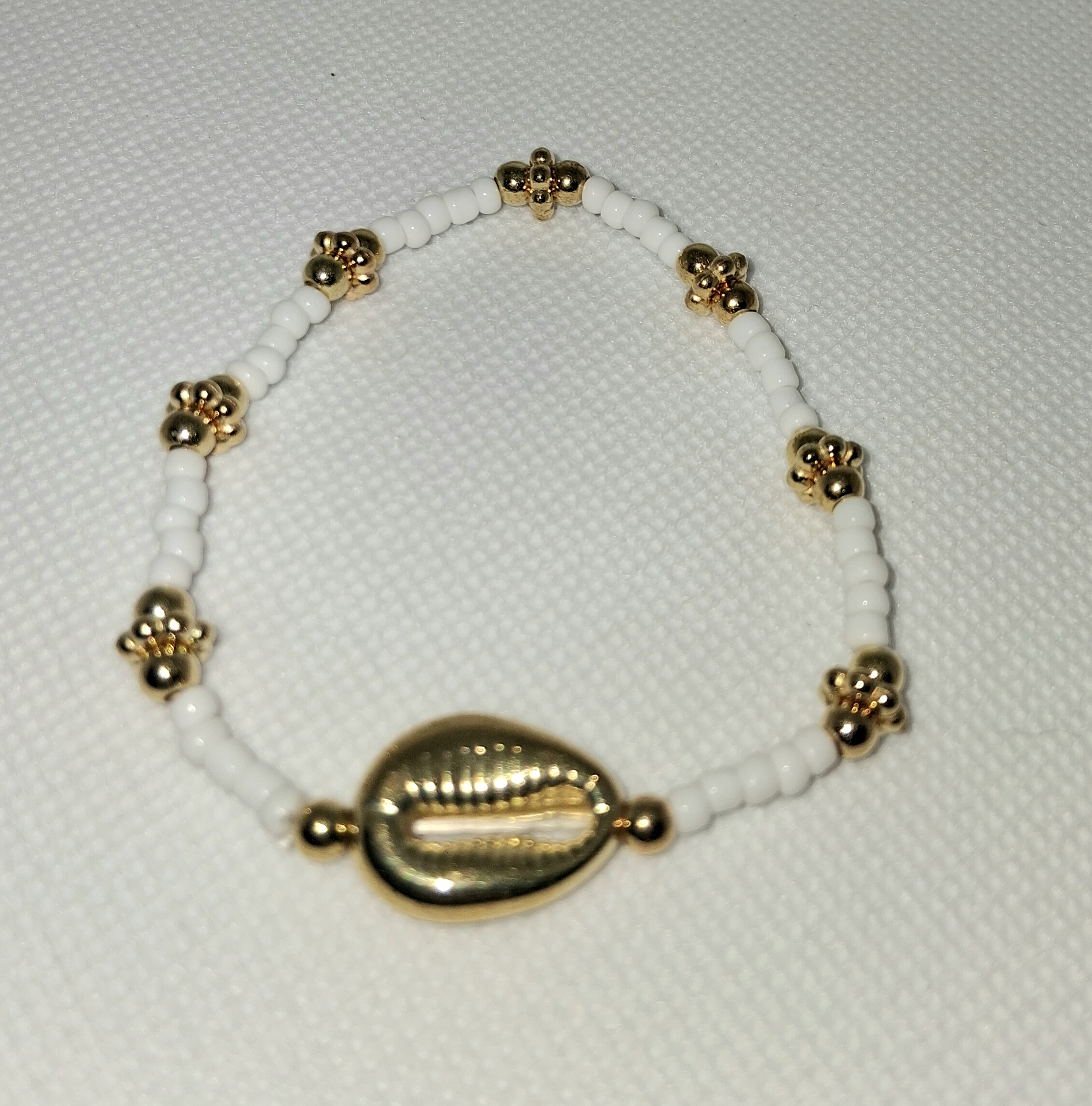 B – Puka Shell Pearl Bead Bracelet