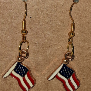 A - Patriotic American Flag Earrings