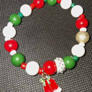 B - Christmas Bell Beaded Bracelet