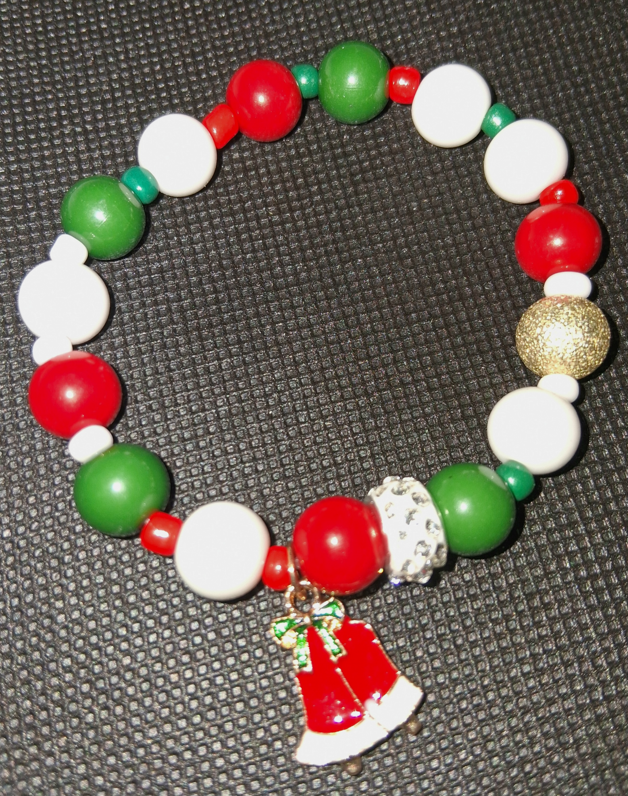 B – Christmas Bell Beaded Bracelet