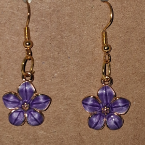 A – Purple Plumeria Earrings