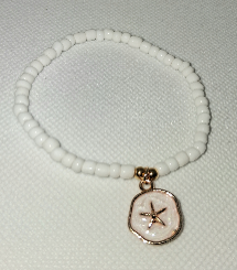 B – Star Plated Pearl Bead Bracelet