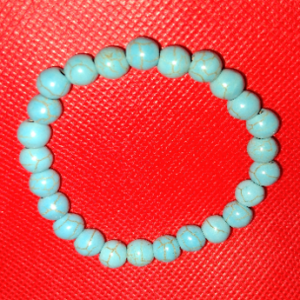 Aqua Crackle Bead Bracelet