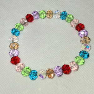 B - Colorful Crystal Faceted Bracelet