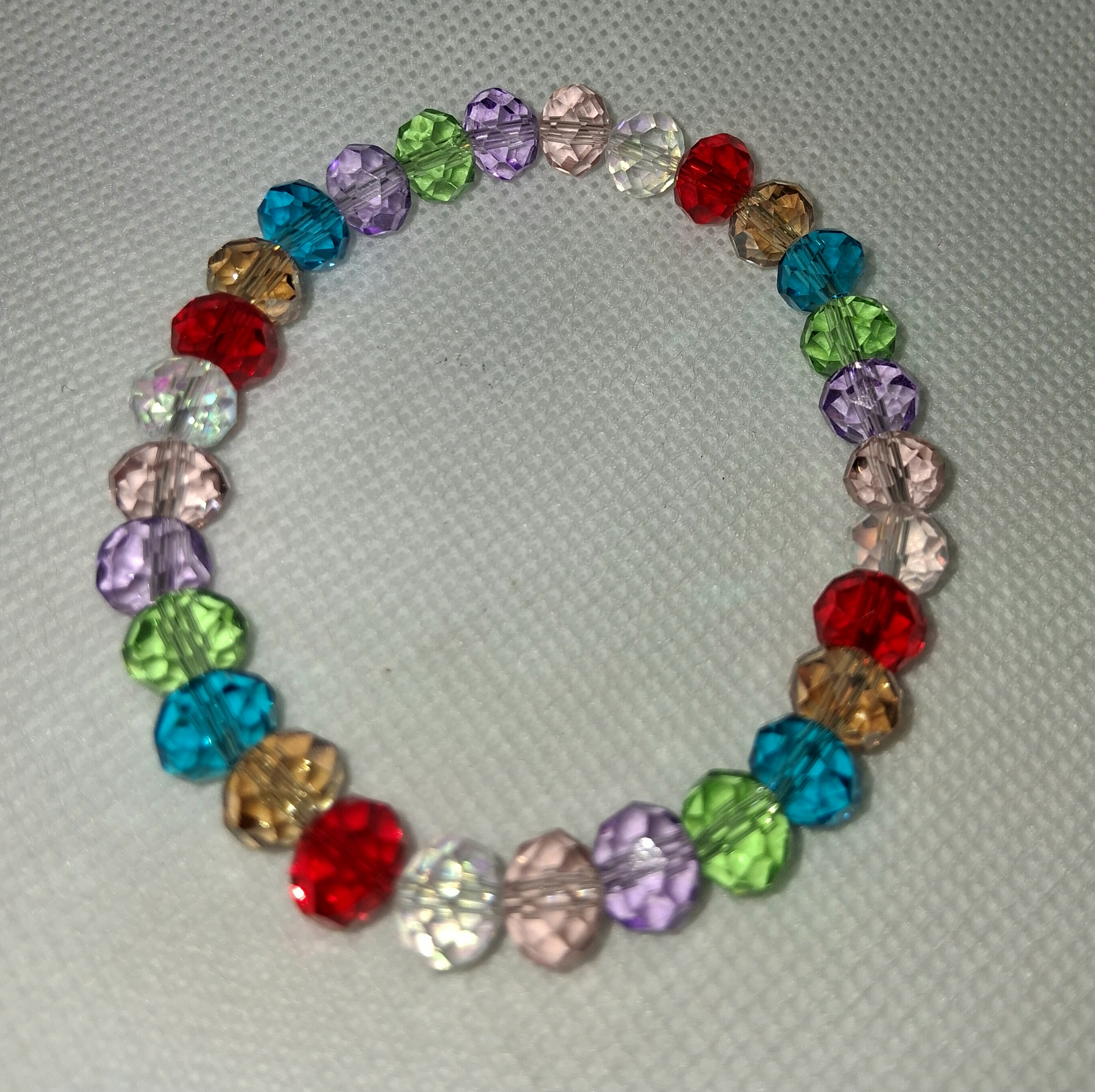 B – Colorful Crystal Faceted Bracelet