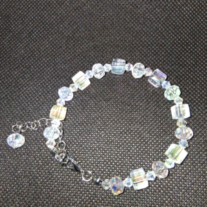 B - Crystal Glass Clear Bracelet