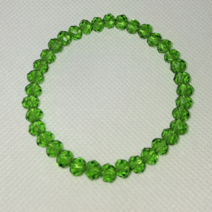 B - Green Faceted Bracelet