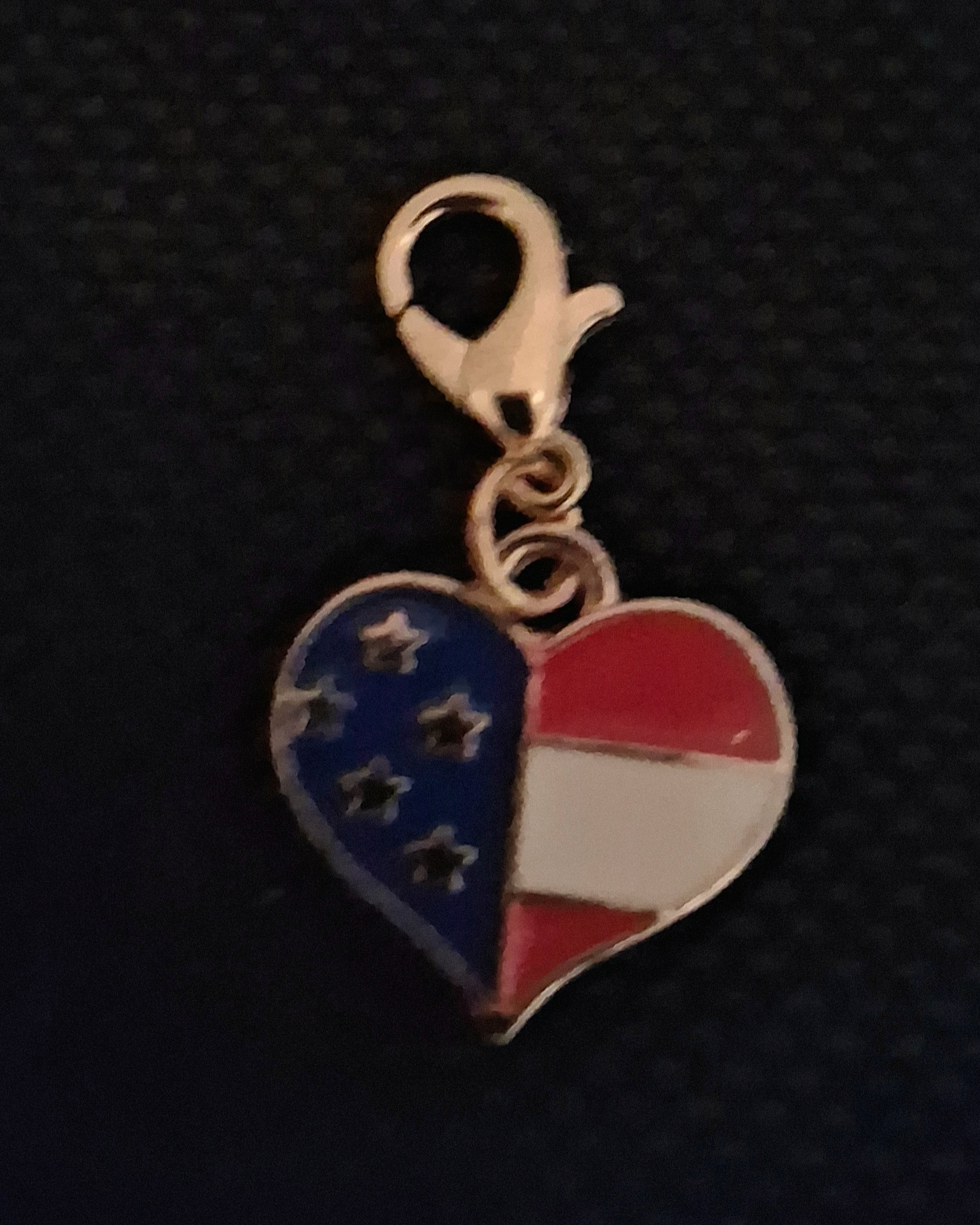 F – July 4th Heart Charm