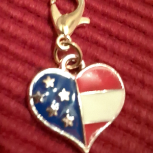 F - July 4th Heart Charm