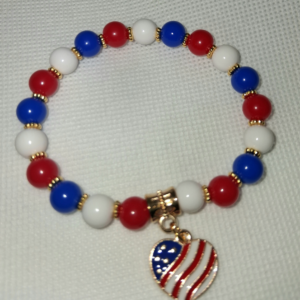 B - July 4th Heart Bracelet