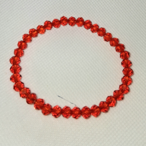 B - Red Faceted Bracelet