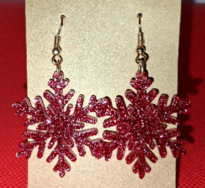 Red Snowflake Earrings
