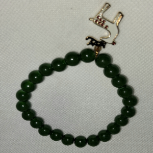 B - Xmas Reindeer Green Bead Bracelet